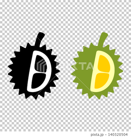 Durian fruit vector illustration in flat style for food and tropical fruit branding Durian fruit vector illustration in flat style for food and tropical fruit branding 140320504