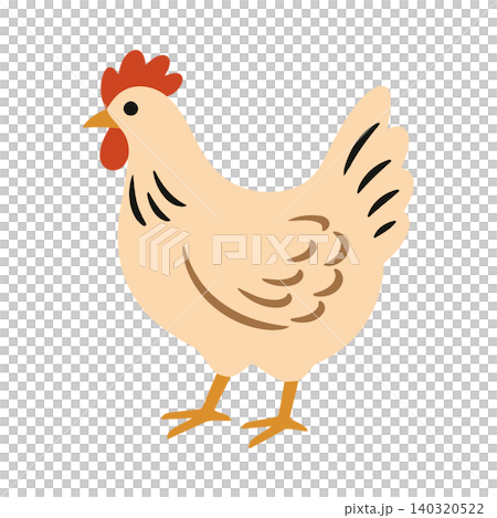 Cartoon chicken in flat vector style for farm animal illustrations Cartoon chicken in flat vector style for farm animal illustrations 140320522