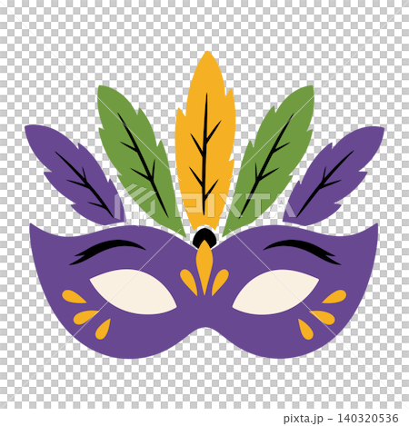 Mardi Gras mask flat vector illustration for party decoration and carnival Mardi Gras mask flat vector illustration for party decoration and carnival 140320536