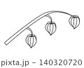 A physalis branch with four flowers in doodle style. 140320720
