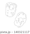 Fried egg made from two eggs. 140321117
