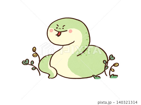 草むらの中で舌を出しながらニヤリと笑う蛇(snake in the grass) 草むらの中で舌を出しながらニヤリと笑う蛇(snake in the grass) 140321314