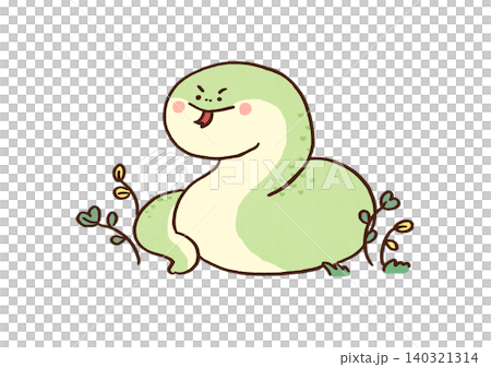 草むらの中で舌を出しながらニヤリと笑う蛇(snake in the grass) 草むらの中で舌を出しながらニヤリと笑う蛇(snake in the grass) 140321314