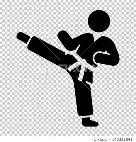 Karate roundhouse kick pictogram Karate roundhouse kick pictogram 140321841
