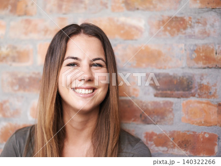 Woman, smile and student for casual fashion by wall background, gen z and confidence for style. Female person, happy and satisfaction for cool clothes, mockup space and pride for aesthetic in outdoor Woman, smile and student for casual fashion by wall background, gen z and confidence for style. Female person, happy and satisfaction for cool clothes, mockup space and pride for aesthetic in outdoor 140322266