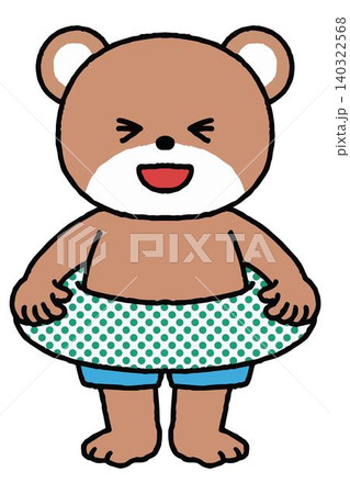 おたよりにも使える7月のかわいいくまの園児 140322568