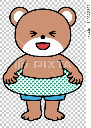おたよりにも使える7月のかわいいくまの園児 140322568