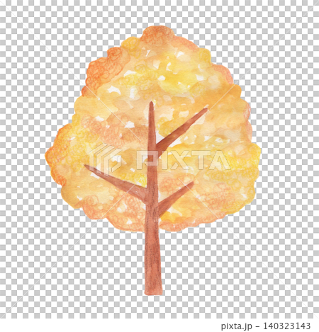 水彩で描いた紅葉した木のイラスト 水彩で描いた紅葉した木のイラスト 140323143