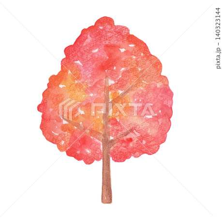 赤い葉っぱの木 / 水彩 / 紅葉 赤い葉っぱの木 / 水彩 / 紅葉 140323144