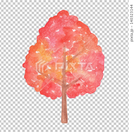 赤い葉っぱの木 / 水彩 / 紅葉 赤い葉っぱの木 / 水彩 / 紅葉 140323144