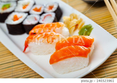 Set of different futomaki. Japanese cuisine Set of different futomaki. Japanese cuisine 140323961