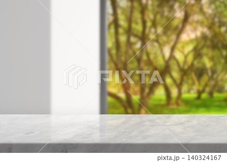 Minimalist Marble Product Display Platform with Natural Tree Shadow and Blurred Garden Background, Bright and Airy Backdrop for Luxury Cosmetic Presentation. Minimalist Marble Product Display Platform with Natural Tree Shadow and Blurred Garden Background, Bright and Airy Backdrop for Luxury Cosmetic Presentation. 140324167