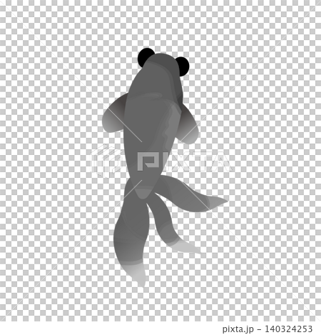 シンプルな水彩風の黒い出目金のイラスト02 シンプルな水彩風の黒い出目金のイラスト02 140324253