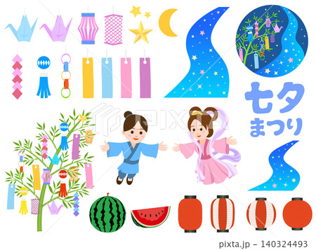 七夕イラストセット 七夕イラストセット 140324493