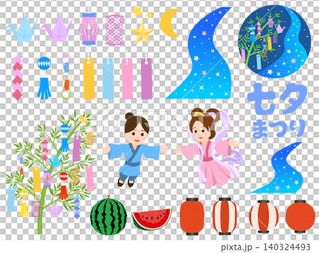 七夕イラストセット 七夕イラストセット 140324493