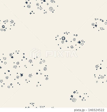 Celestial Star Cluster Seamless Pattern with Hand Drawn Folk Motifs Celestial Star Cluster Seamless Pattern with Hand Drawn Folk Motifs 140324522