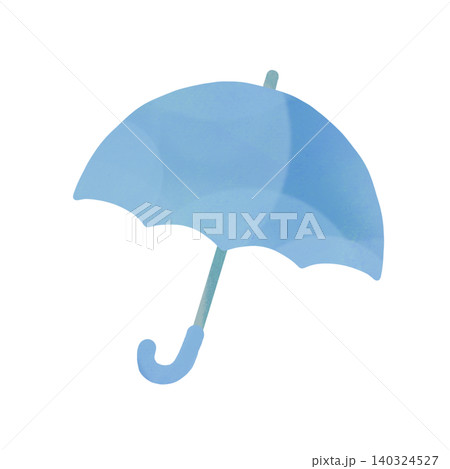 やさしい手描きの水彩風の雨傘イラスト 青 やさしい手描きの水彩風の雨傘イラスト 青 140324527
