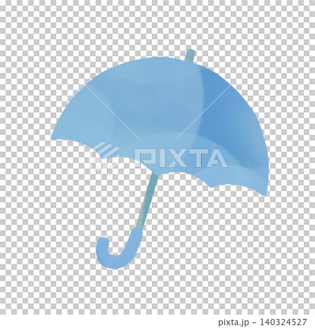 やさしい手描きの水彩風の雨傘イラスト 青 やさしい手描きの水彩風の雨傘イラスト 青 140324527