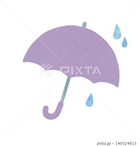 雨の日に傘をさしたイラスト 水彩風 やさしい絵 紫 雨の日に傘をさしたイラスト 水彩風 やさしい絵 紫 140324613