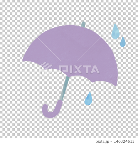 雨の日に傘をさしたイラスト 水彩風 やさしい絵 紫 雨の日に傘をさしたイラスト 水彩風 やさしい絵 紫 140324613