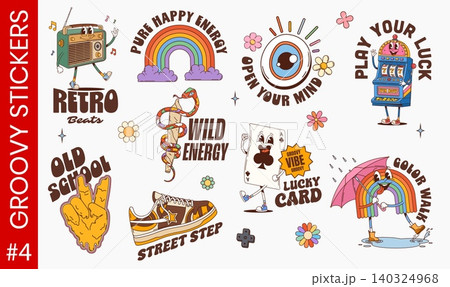 Y2K groovy funky hippie stickers and retro patches Y2K groovy funky hippie stickers and retro patches 140324968