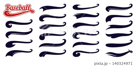 Retro sport swoosh and swash tail ribbons set Retro sport swoosh and swash tail ribbons set 140324971