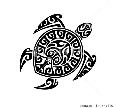 Maori turtle animal tribal graphic black tattoo or sticker. New Zealand tribal black decoration, Polynesian ethnic abstract print. Maori warrior graphic tattoo Maori turtle animal tribal graphic black tattoo or sticker. New Zealand tribal black decoration, Polynesian ethnic abstract print. Maori warrior graphic tattoo 140325110