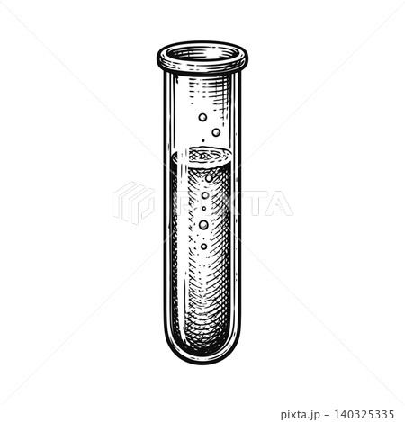 Test tube line art illustration for science and laboratory use Test tube line art illustration for science and laboratory use 140325335