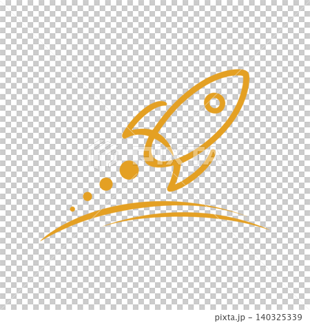 Rocket ship launch minimalist line art illustration for editorial and poster print 140325339