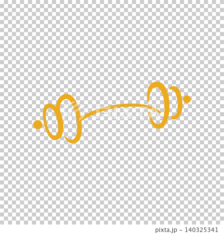 Yellow doodle barbell icon in minimalist line art style for fitness and sports design Yellow doodle barbell icon in minimalist line art style for fitness and sports design 140325341