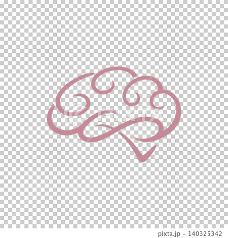Brain illustration in minimalist line art style for educational materials and editorial use 140325342