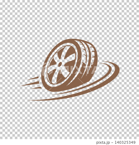 Racing tire icon in brown vector style for sports and automotive design Racing tire icon in brown vector style for sports and automotive design 140325349