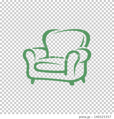 Green armchair line art illustration for furniture design and interior decoration Green armchair line art illustration for furniture design and interior decoration 140325357