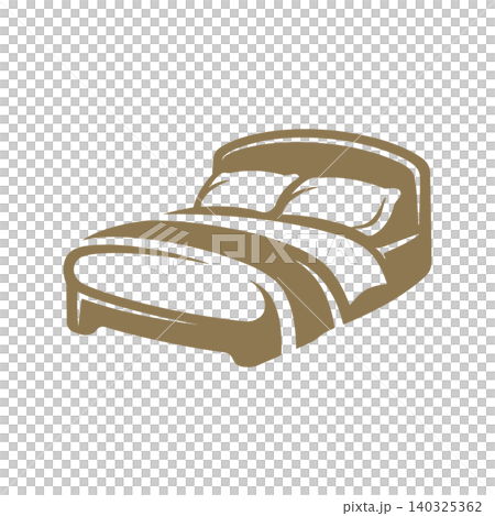 Bed in minimalist flat vector style for home decor and interior design Bed in minimalist flat vector style for home decor and interior design 140325362