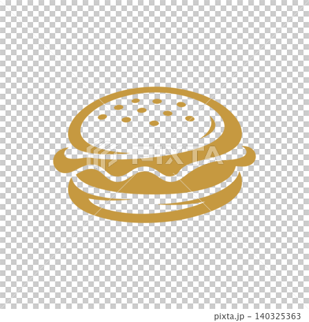 Burger icon in minimalist flat vector style for food branding and packaging Burger icon in minimalist flat vector style for food branding and packaging 140325363