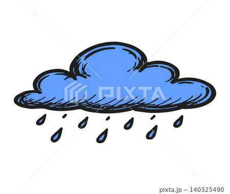 Rain cloud doodle illustration for weather forecast and editorial Rain cloud doodle illustration for weather forecast and editorial 140325490