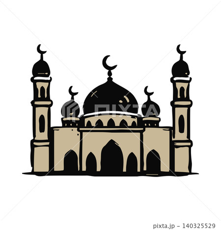 Mosque building in flat vector style for architectural illustration and educational material Mosque building in flat vector style for architectural illustration and educational material 140325529