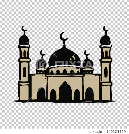 Mosque building in flat vector style for architectural illustration and educational material Mosque building in flat vector style for architectural illustration and educational material 140325529