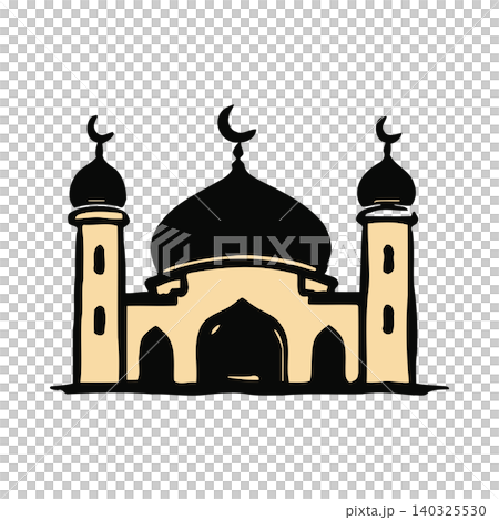 Mosque building flat vector illustration for cultural and religious symbol Mosque building flat vector illustration for cultural and religious symbol 140325530