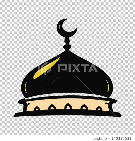 Mosque dome illustration in simple vector style for religious or cultural design Mosque dome illustration in simple vector style for religious or cultural design 140325531