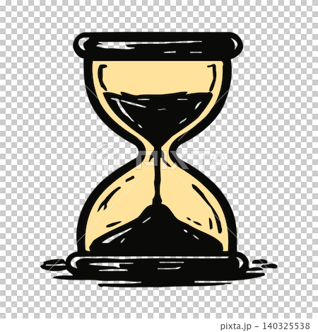 Hourglass illustration in bold line art style for time management and editorial Hourglass illustration in bold line art style for time management and editorial 140325538