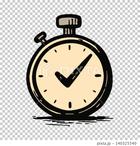 Stopwatch illustration in bold line art style for sports and fitness design 140325540