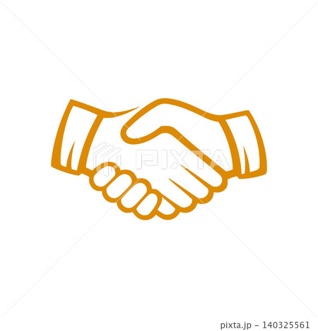 Handshake icon in simple line art style for business and partnership Handshake icon in simple line art style for business and partnership 140325561