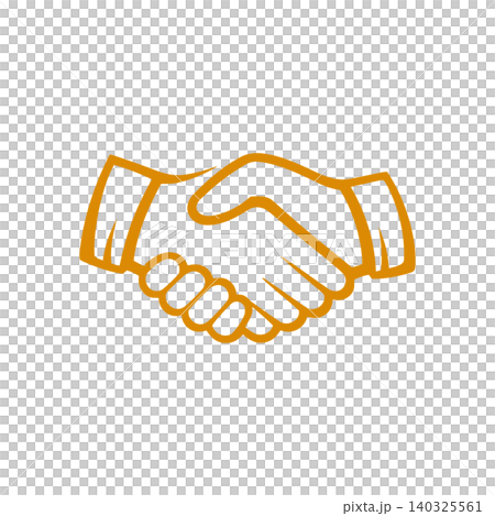 Handshake icon in simple line art style for business and partnership Handshake icon in simple line art style for business and partnership 140325561