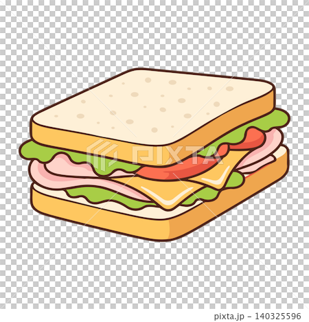 Sandwich cartoon vector illustration for food packaging and branding 140325596