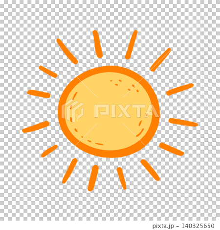 Sun illustration in simple orange flat vector style for web graphics and design Sun illustration in simple orange flat vector style for web graphics and design 140325650