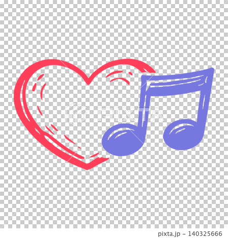 Heart and music note doodle illustration for Valentine's Day greeting cards and social media Heart and music note doodle illustration for Valentine's Day greeting cards and social media 140325666