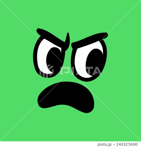 Angry face cartoon character in bold flat vector style for editorial and digital media Angry face cartoon character in bold flat vector style for editorial and digital media 140325690