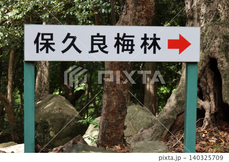 神戸 岡本 保久良神社の境内から保久良梅林の行先案内板 神戸 岡本 保久良神社の境内から保久良梅林の行先案内板 140325709