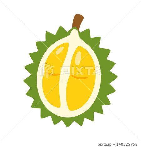 Durian fruit in flat vector style for food illustration and packaging Durian fruit in flat vector style for food illustration and packaging 140325758